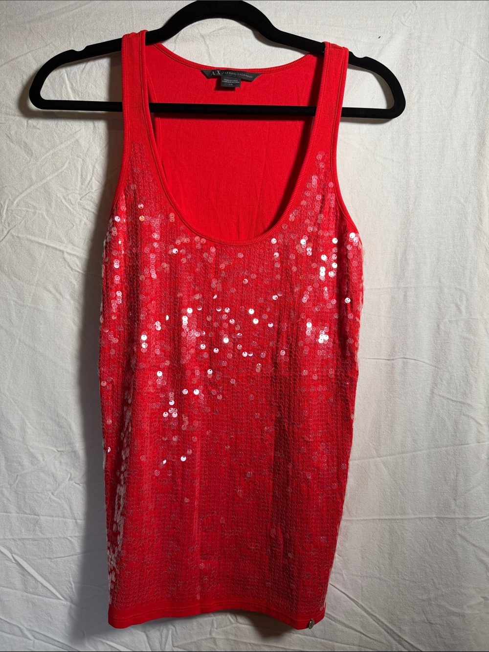 Armani Exchange Red Sequin Tank Top